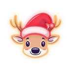 Reindeer Christmas Print Art - Cute LED neon sign product image