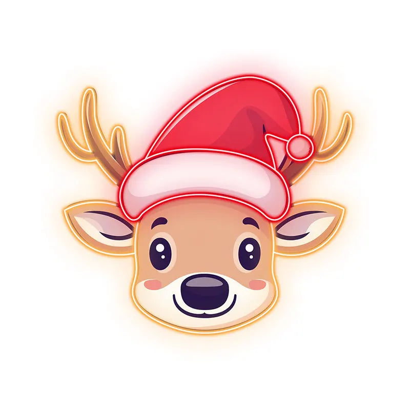 Reindeer Christmas Print Art - Cute LED neon sign product image