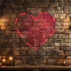 Red Fingerprint Heart Creative Wall LED neon sign product image