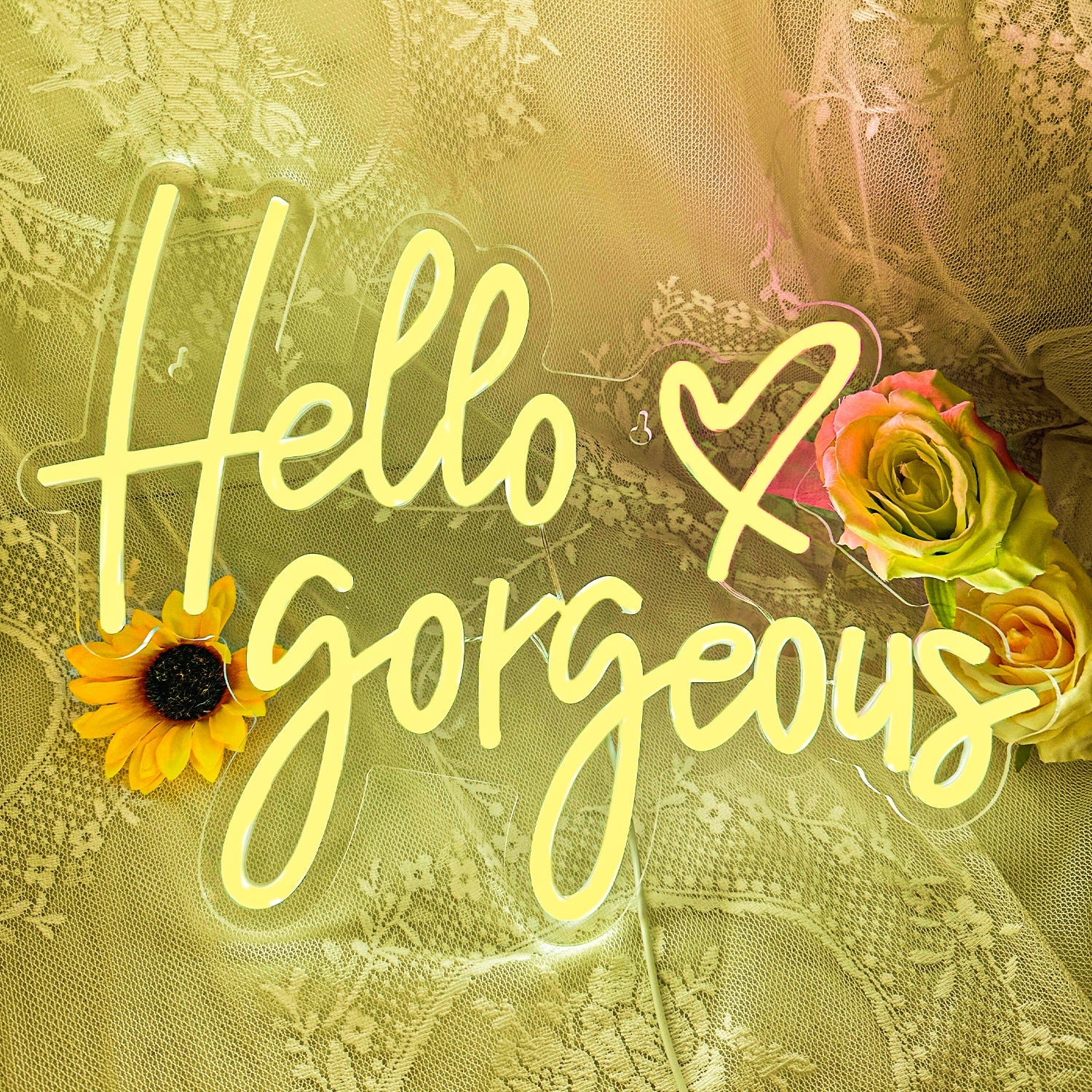 Yellow Hello Gorgeous - Wall Decor for LED neon sign by NeonCS