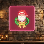 Santa Claus Neon Wreath Poster LED neon sign product image