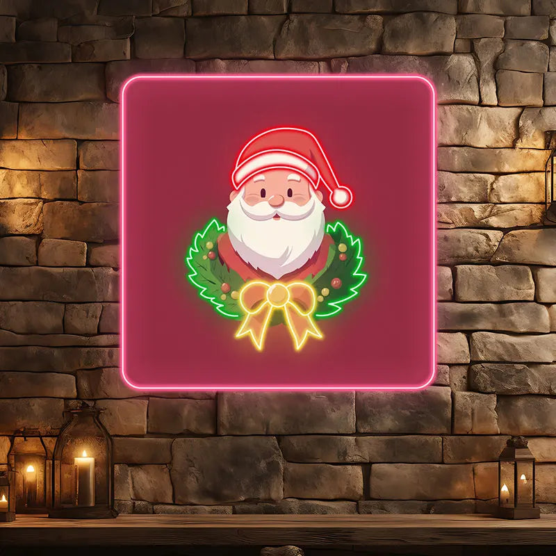 Santa Claus Neon Wreath Poster LED neon sign product image