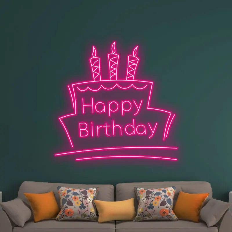 Toysign Happy Birthday with Cake & LED neon sign product image