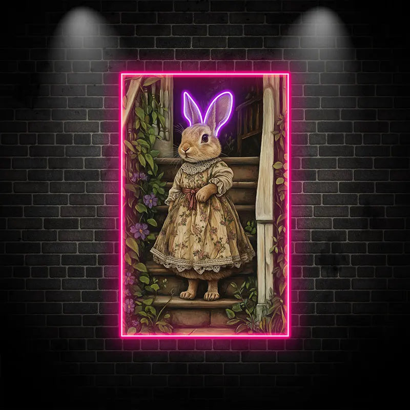Toysign Vintage Style Rabbit Wall Art LED neon sign by NeonCS