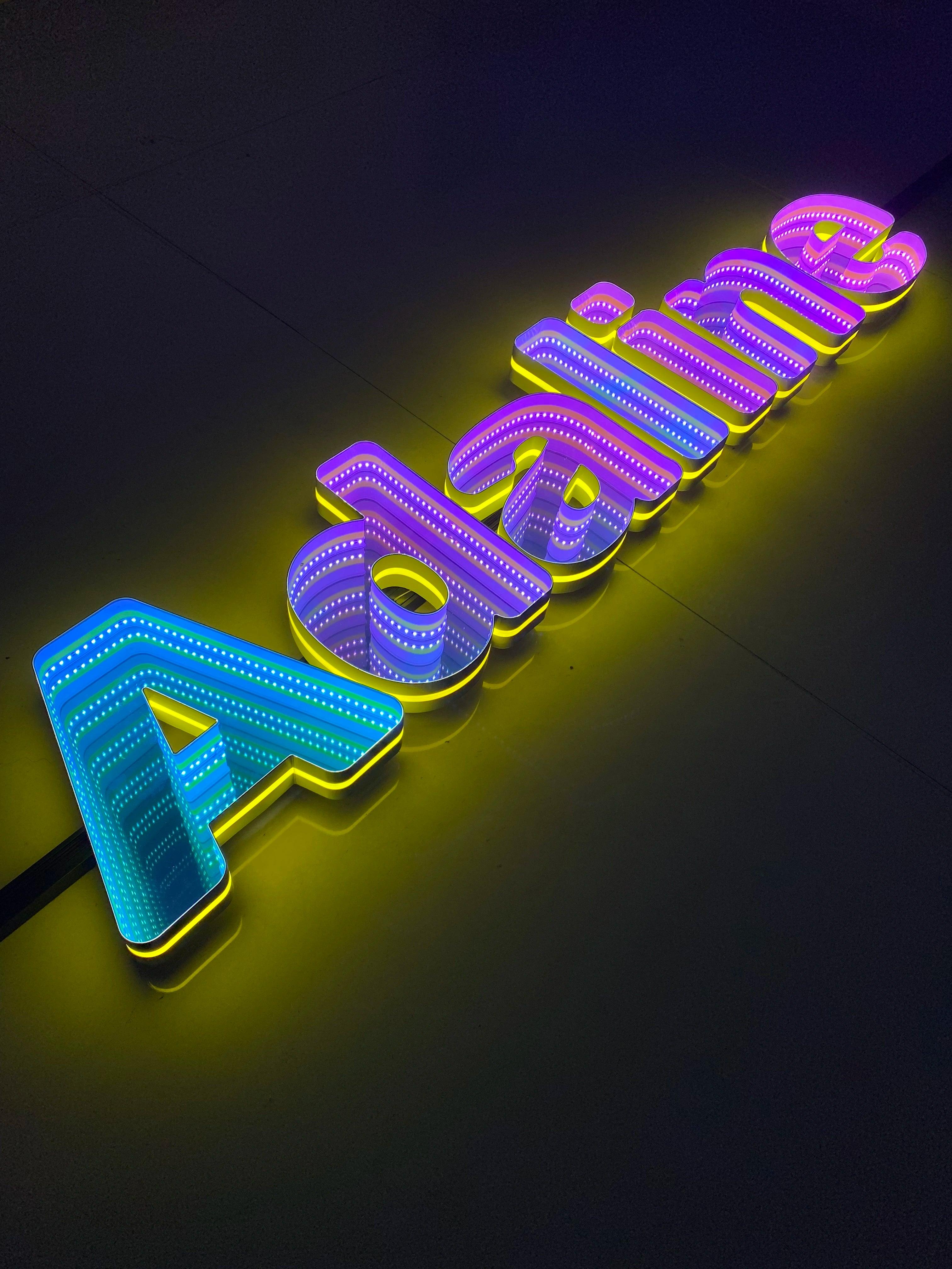 Stocked Infinity Mirror 3d Letter LED neon sign by NeonCS