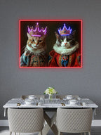 Cat King and Queen Wearing Purple LED neon sign product image
