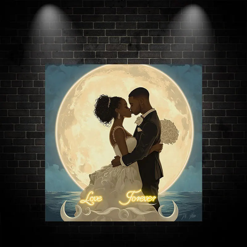 Romantic Wedding - Moonlit Couple LED LED neon sign by NeonCS