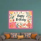 Floral Happy Birthday - Beautiful LED neon sign product image
