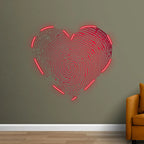Red Fingerprint Heart Creative Wall LED neon sign product image