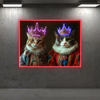 Cat King and Queen Wearing Purple LED neon sign product image