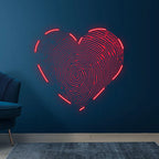Red Fingerprint Heart Creative Wall LED neon sign product image