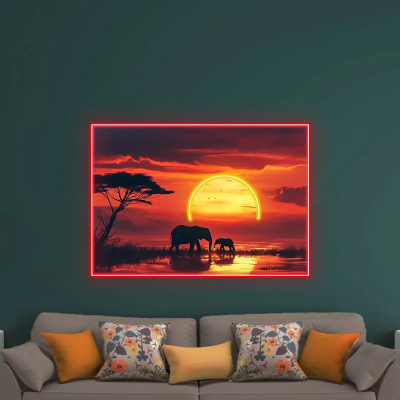 Toysign Elephant Sunset Neon Wall Art LED neon sign product image