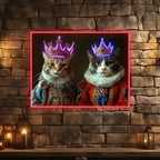 Cat King and Queen Wearing Purple LED neon sign product image