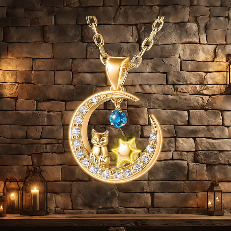 Charming Cat Star Moon Diamond LED neon sign product image