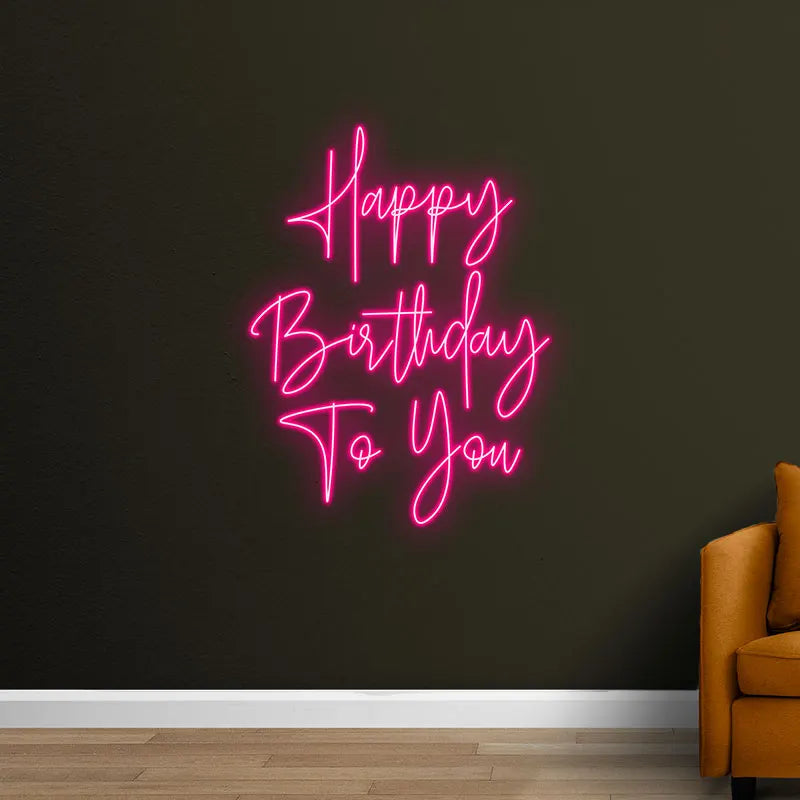 Toysign Vertical Happy Birthday LED neon sign product image