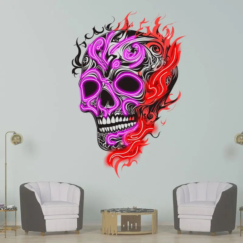 Skull with Weird Fire Creative Wall LED neon sign product image