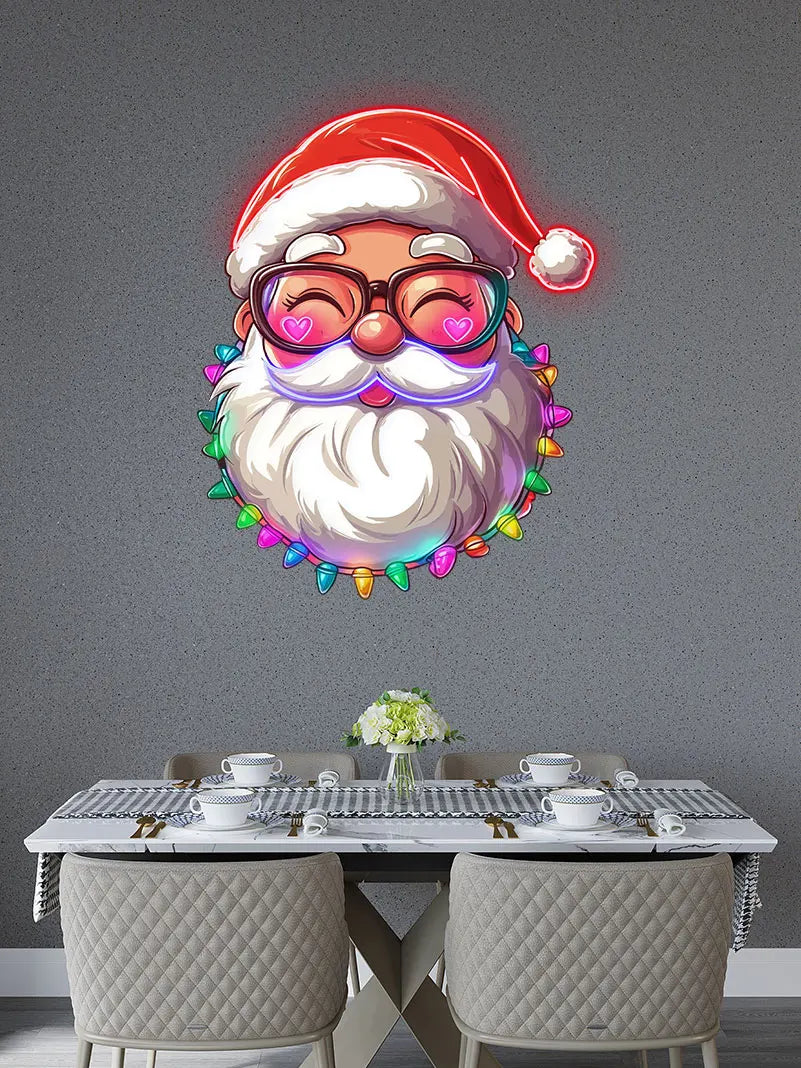 Santa Claus with Small Light Bulbs LED LED neon sign product image