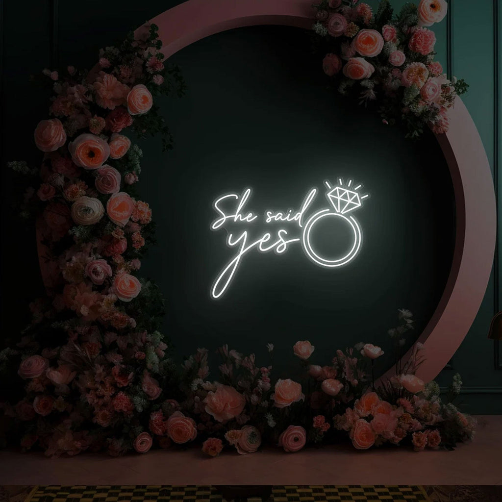 She Said Yes Neon Ring Sign Custom LED neon sign product image