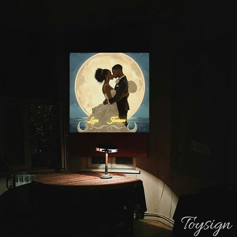 Romantic Wedding - Moonlit Couple LED LED neon sign product image