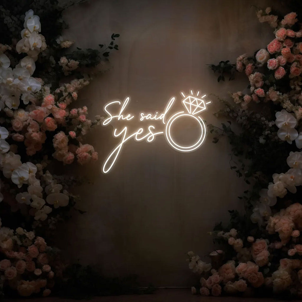 She Said Yes Neon Ring Sign Custom LED neon sign product image