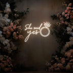 She Said Yes Neon Ring Sign Custom LED neon sign product image
