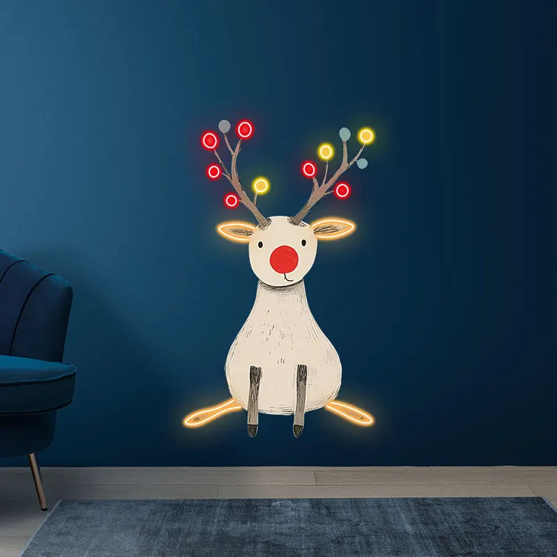 Cute Reindeer Neon Holiday Uv Print LED neon sign product image