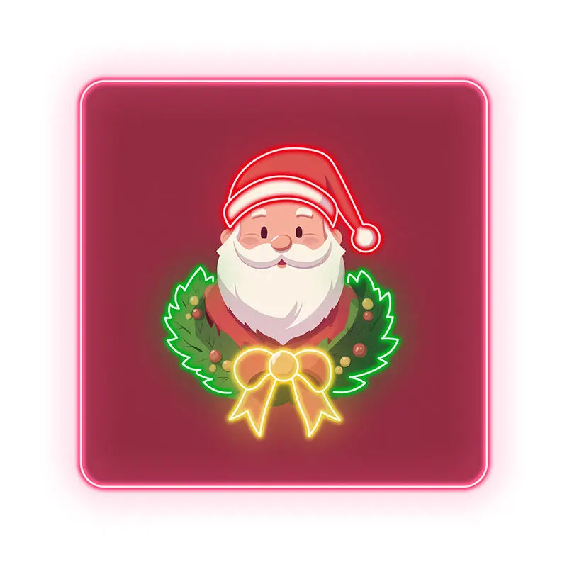 Santa Claus Neon Wreath Poster LED neon sign product image