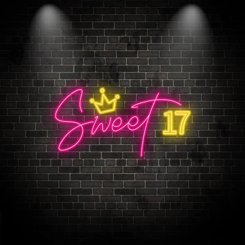 Toysign Sweet 17 - LED Birthday Wall LED neon sign by NeonCS