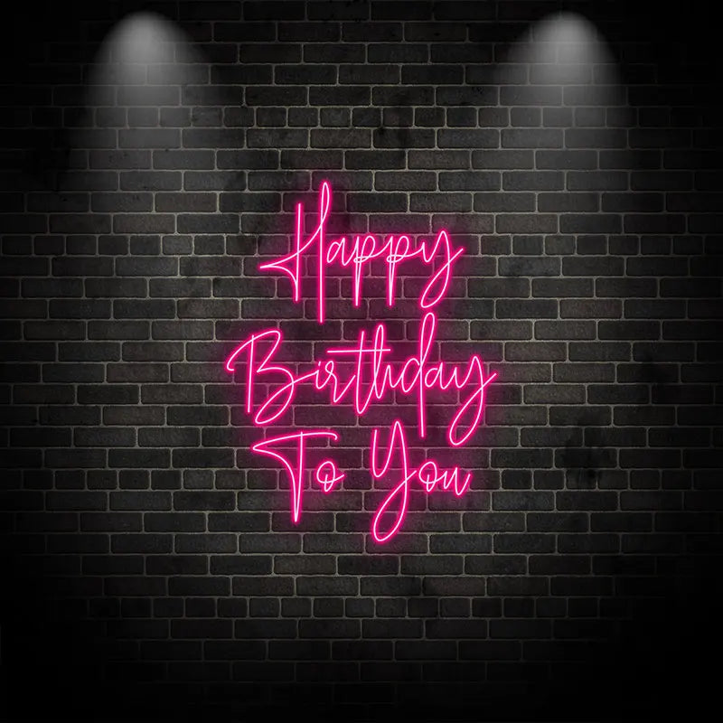 Toysign Vertical Happy Birthday LED neon sign by NeonCS