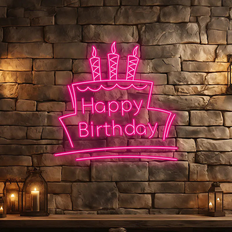 Toysign Happy Birthday with Cake & LED neon sign product image
