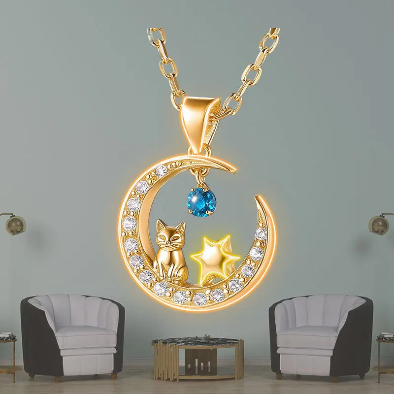 Charming Cat Star Moon Diamond LED neon sign product image