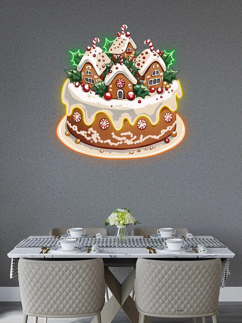 Christmas Little Houses Cake Creative LED neon sign product image