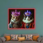 Cat King and Queen Wearing Purple LED neon sign product image