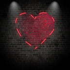 Red Fingerprint Heart Creative Wall LED neon sign product image