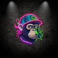Monkey Smoking Ape Animal Neon Art LED neon sign product image