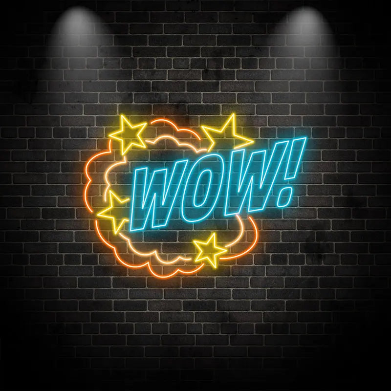 Toysign Custom Text Wow! with LED neon sign by NeonCS