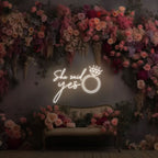 She Said Yes Neon Ring Sign Custom LED neon sign product image