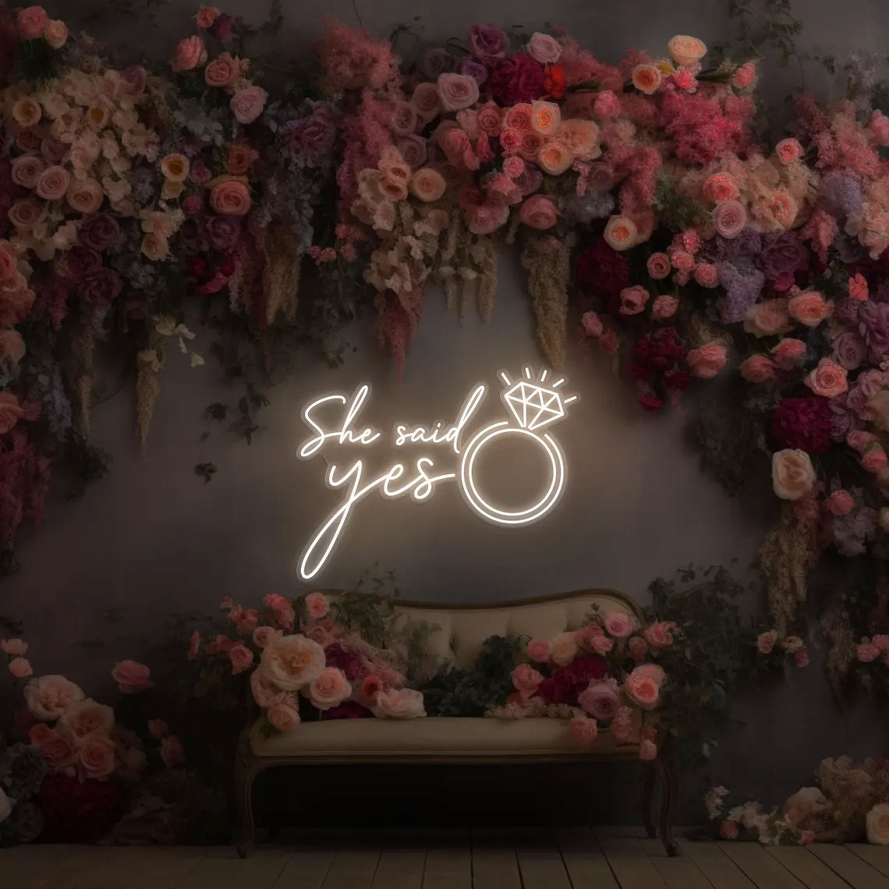 She Said Yes Neon Ring Sign Custom LED neon sign product image