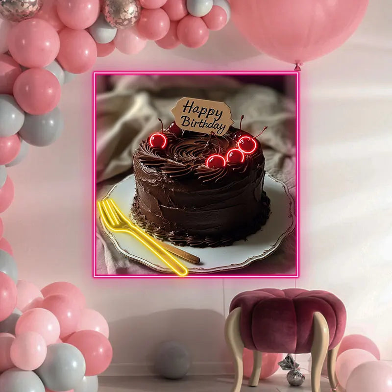 Chocolate Birthday Cake Perfect LED neon sign by NeonCS