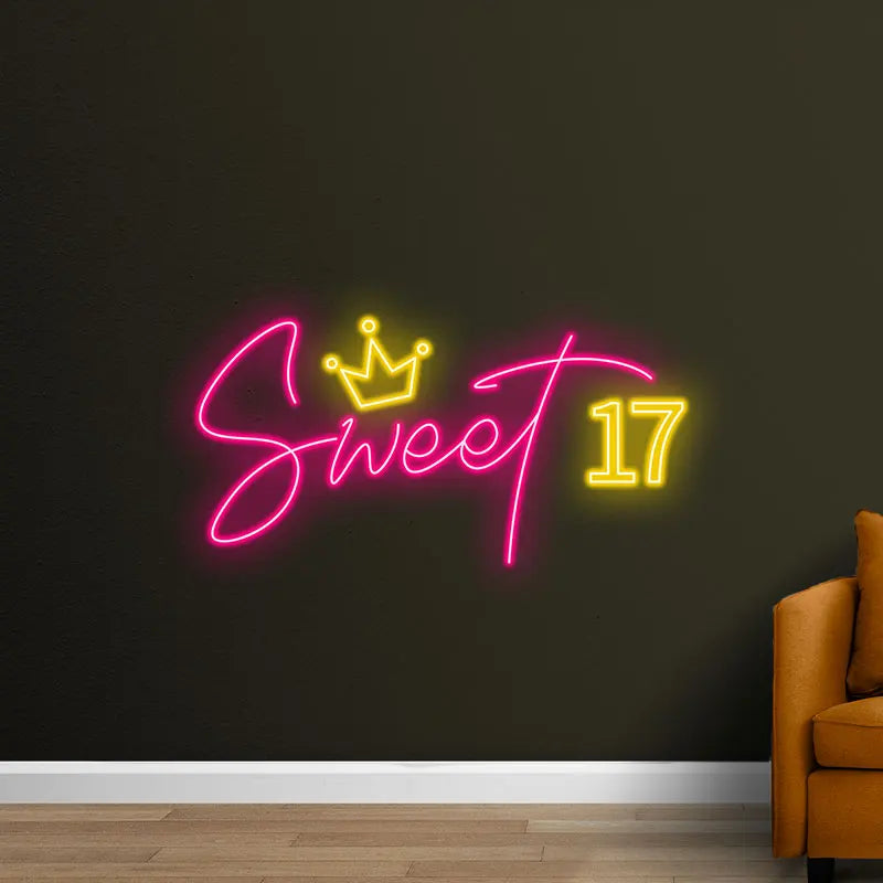Toysign Sweet 17 - LED Birthday Wall LED neon sign product image