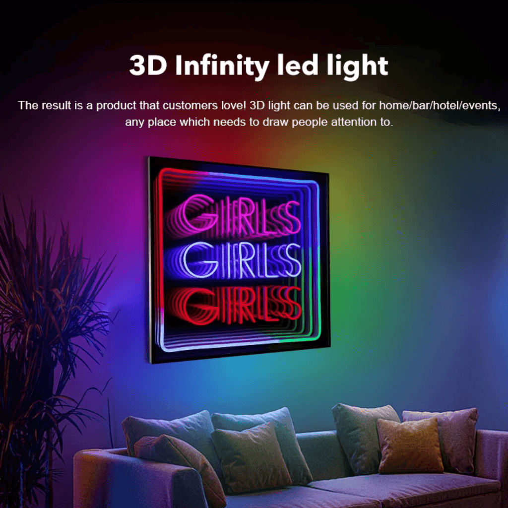 Girls Girls Girls" Neon LED Infinity LED neon sign product image