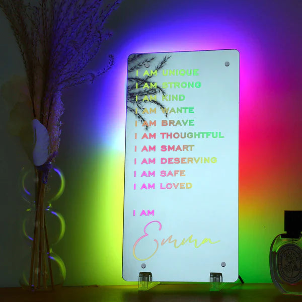 Custom Affirmations Mirror LED neon sign by NeonCS