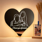 Personalized Photo Heart Mirror LED neon sign by NeonCS