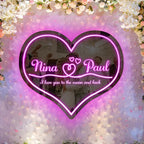 Personalized Mirror Light Heart LED neon sign by NeonCS