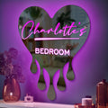 Personalized Melting Heart Name Mirror LED neon sign by NeonCS