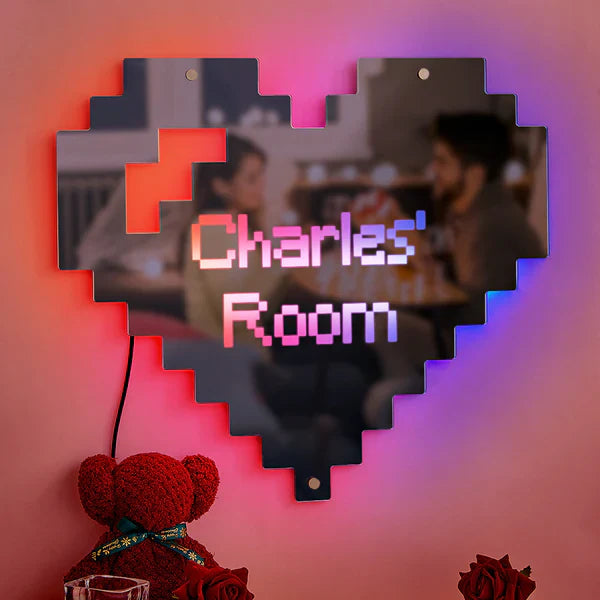 Custom Engraved Mirror Light Pixel LED neon sign by NeonCS