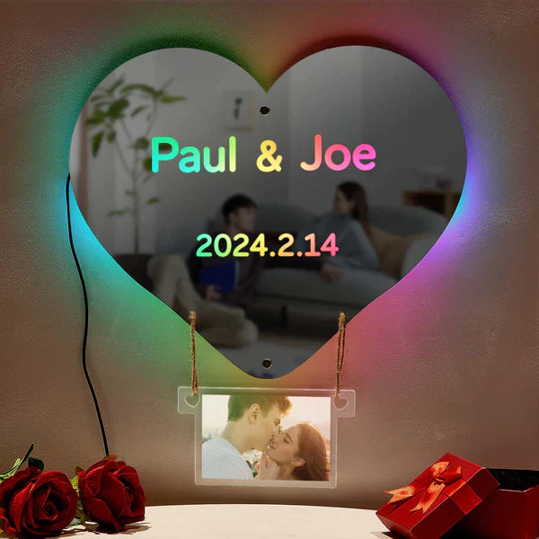 Custom Photo Engraved Mirror Light LED neon sign by NeonCS