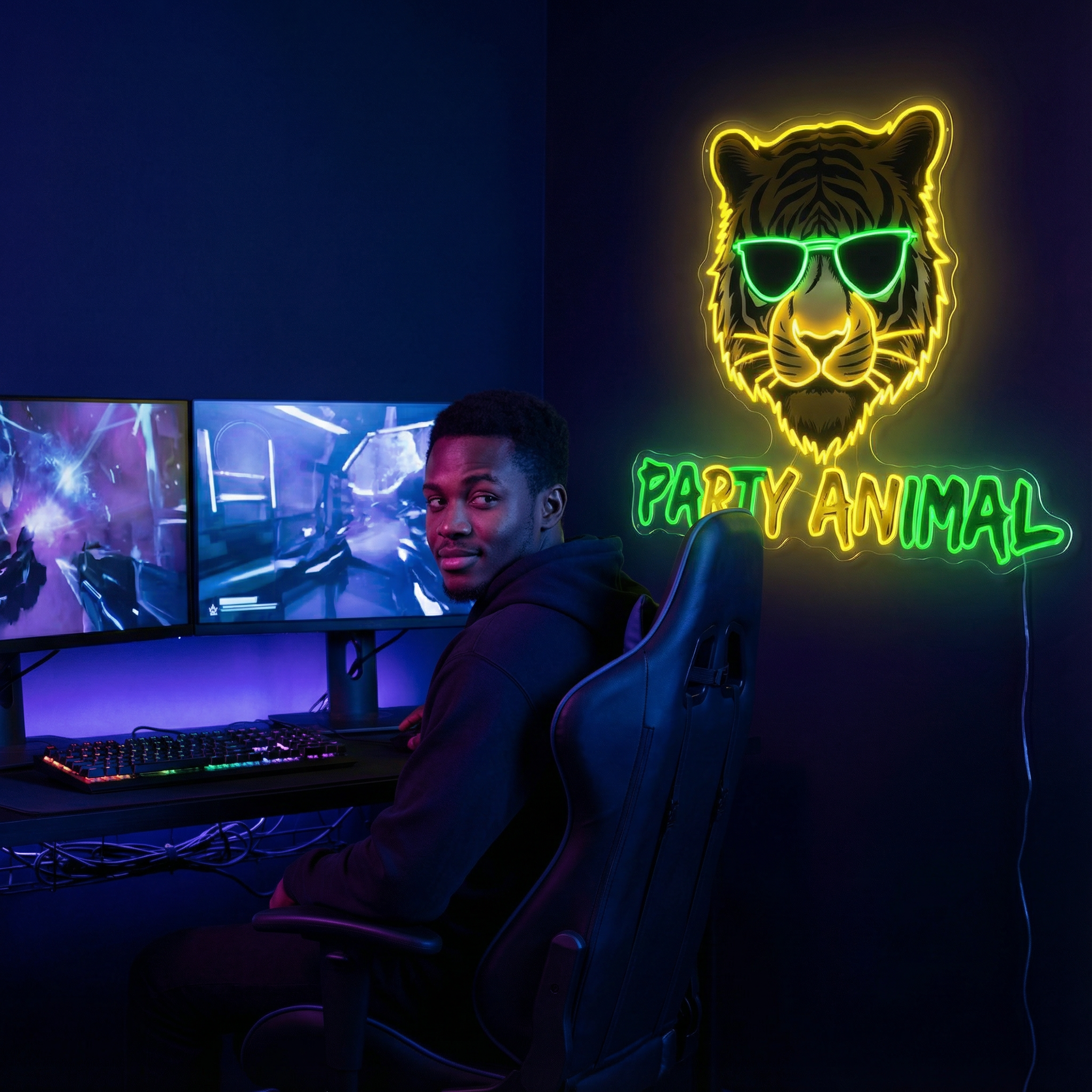 Custom "party Animal" Tiger - for Bar LED neon sign product image