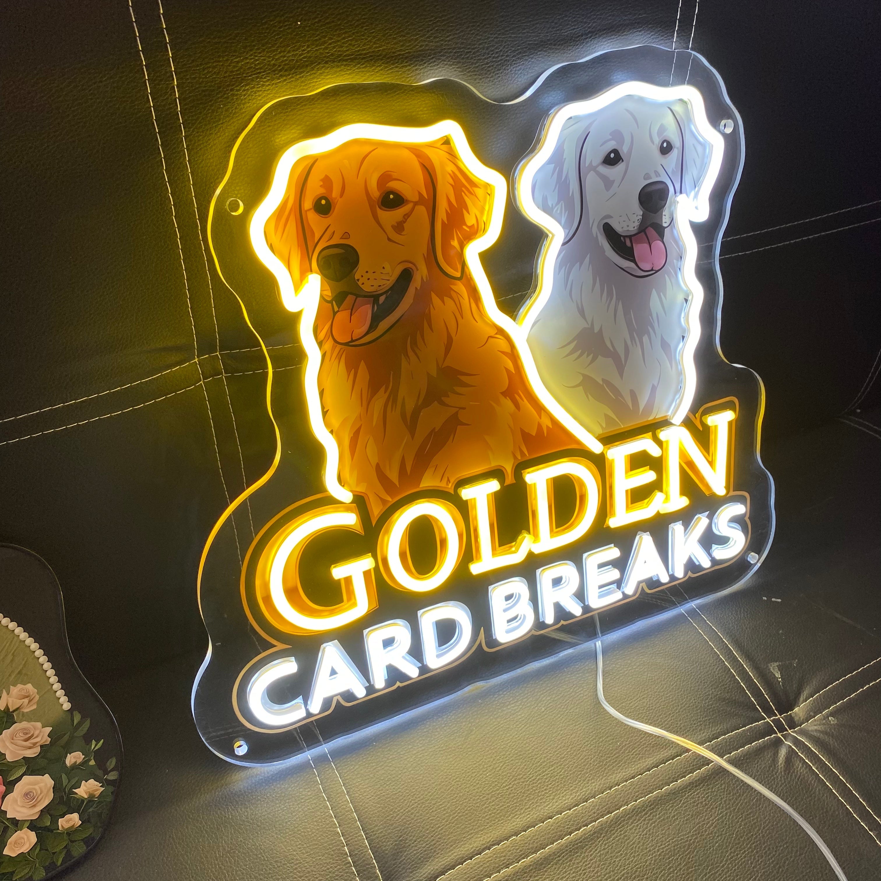 With Golden Retriever Design - Yellow LED neon sign product image