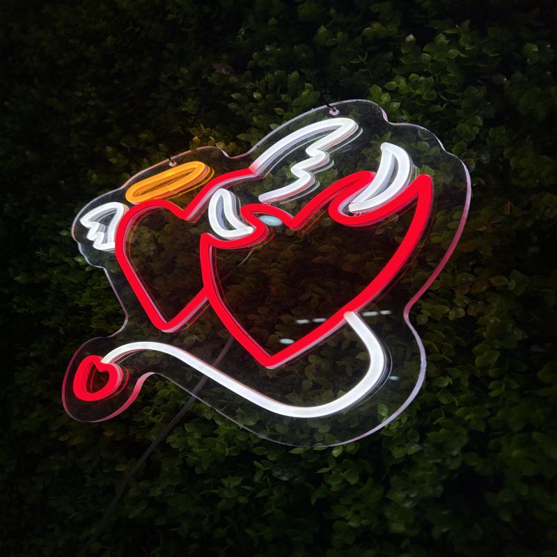 Angel & Devil Heart - LED Wall Light LED neon sign product image